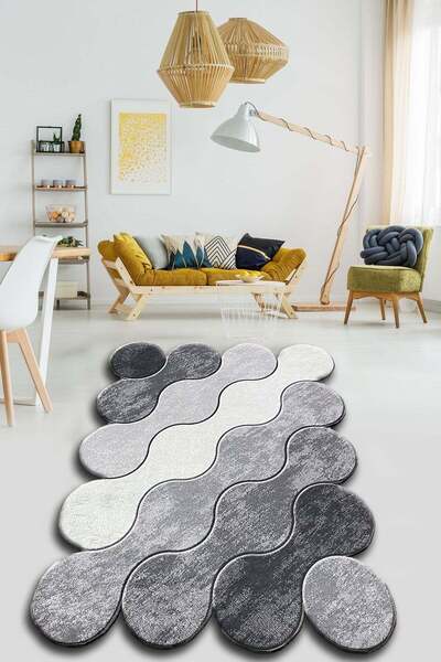 Asi Home Circle Rug - Grey, 80 x 120 cm, Polyester