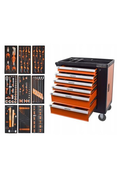 Kendo Dulap de scule profesional cu 6 sertare, 144 buc