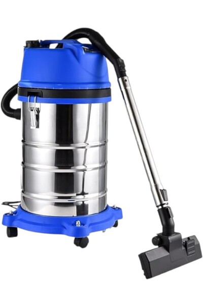 WDA Industrial Wet Dry Vacuum Cleaner, Stainless Steel Tank, Blue and Silver 30L 2200 Watts