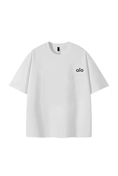 Alo loose unisex short sleeved T-shirt - white -100% cotton