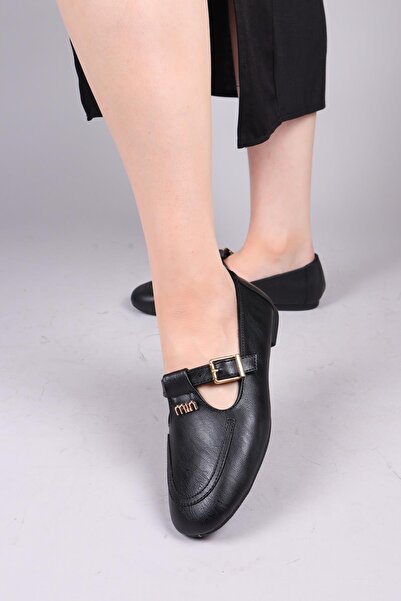 Birikon Tandi̇l Belted Buckle Ballerinas Black