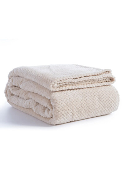 Nef Nef Homeware Polyester Blanket Worth 160x220 Ecru