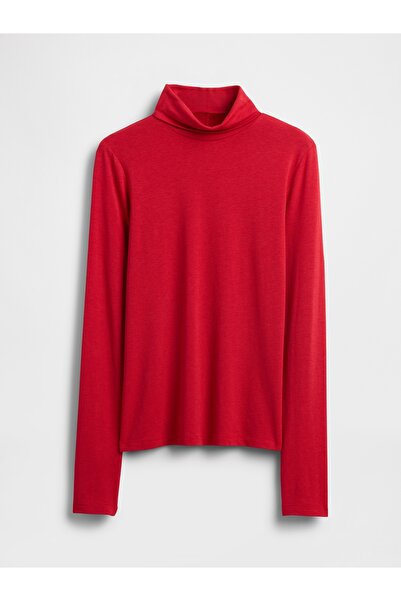 GAP Kadın Kırmızı Tüy Hafifliği Kayık Yaka Kazak