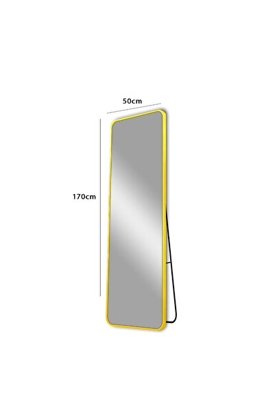 Family Ship Standing Mirror with Aluminum Shatter-Resistant Frame (170x50 cm) - Gold