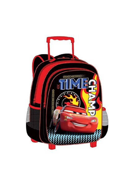 Disney Cars 5 in 1 Value Pack-16" Trolley Bag with Lunch Box, Bottle, Pencil Case & Lunch Bag for Boys