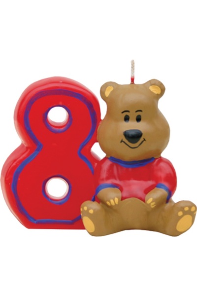 Mueller kerzen teddy bear birthday candle number 8