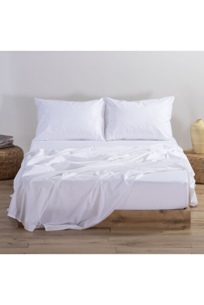Nef Nef Homeware Queen Size cotton flat bed sheet Nef-Nef Basic 240x270 cm White