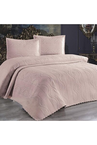 Asir Set cuvertură dublă 230x250 cm + 2 fețe de pernă 60x80 cm Sena - Pudră