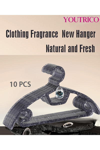Youtrico 10-Piece Non-Slip Aromatherapy Plastic Hangers - PET Water Wave Design