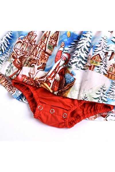 OEM Baby girl dress with matching headband, Santa Claus print, 2-6 months (62-68 cm)