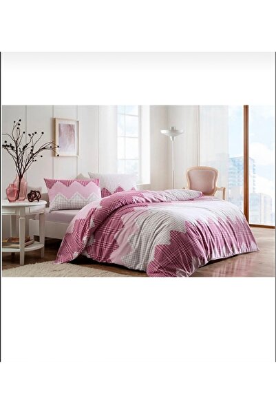 Taç Flanel Mürdüm Gael Çift Kişilik Nevresim Takımı Çarşafı Lastikli