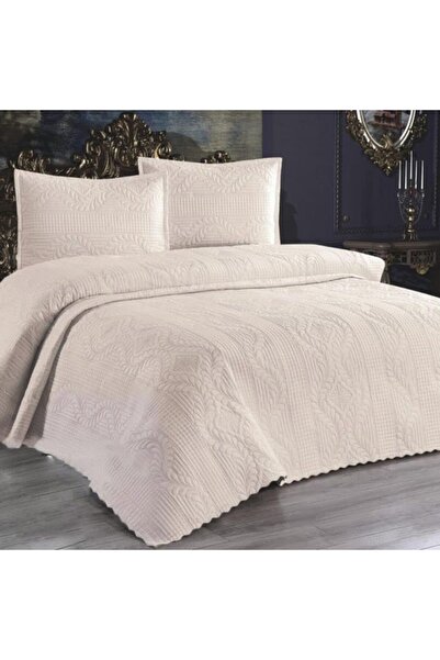 Asir Set cuvertură dublă Sena 230x250 cm + 2 fețe de pernă 60x80 cm – Cappuccino