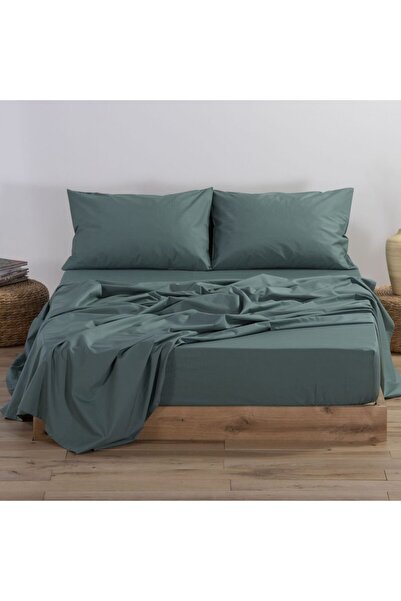 Nef Nef Homeware Queen Size Cotton Bedsheet Nef-Nef Basic 240x270 cm Green