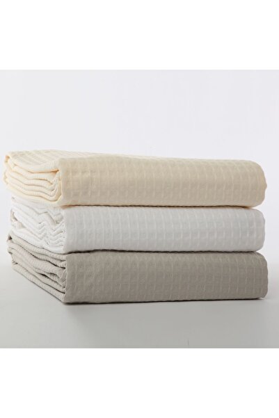 Nef Nef Homeware Piquet Blanket 230x240 cm 100% Cotton Nef-Nef Beige