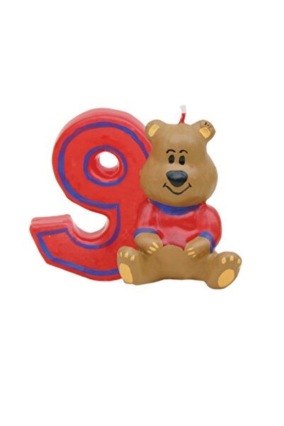 Mueller kerzen teddy bear birthday candle number 9