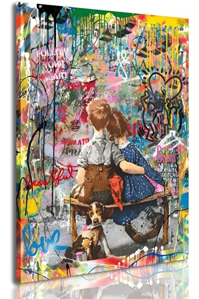 ALAYRA International لوحة جدارية مؤطرة من أعمال بانكسي الجرافيتي، مقاس 40×60 ...