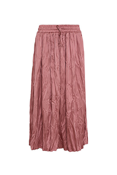 Eight Fashion Women's Long Colorful Satin Crushed Skirt