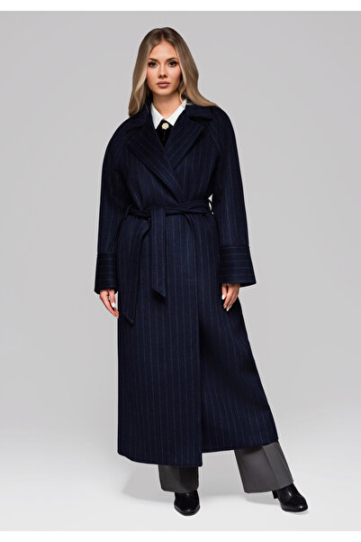 OMBRE Dámský župan s pruhy OW-COLC-0105 - tmavě modrý