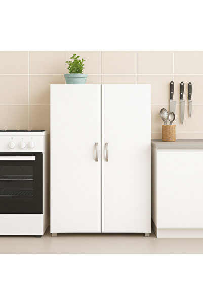 kibele mobilya 2 Kapaklı / 4 Raflı Çok Amaçlı Dolap – Mutfak, Ayakkabılık, Er...