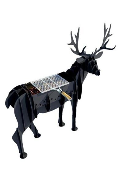 Mazemac Geyik Mangal Barbekü Mangal Dekoratif Heykel Mangal Kömürlü