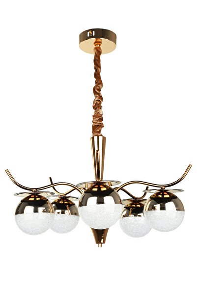 Begüsa Sürel Ledli 5.Li Avize Gold Kaplama