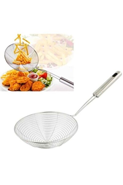 ZUZU MADE Çelik Kevgir Patates Kabak Sebze Kızartma Kevgiri Kepçe Süzgeç Özel...