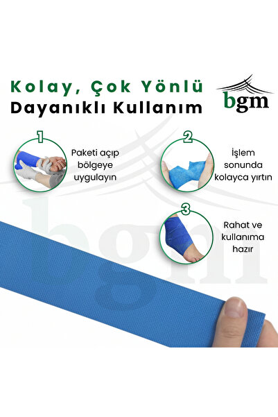 bgm Elastik Kendinden Yapışkanlı Bandaj 5cm X 4.5m Coban Bandajı Sporcu Bandı Elastik Bandaj
