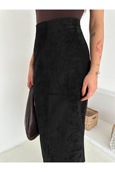 SBL COLLECTİON Suede Fabric Women's Skirt