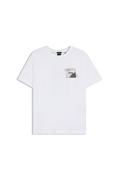 BOSS Yansıtıcı detaylı rahat kesim tişört