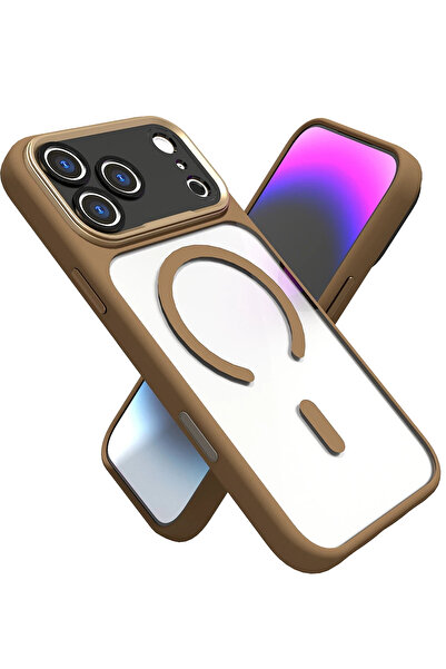 Fuchsia Apple iPhone 17 Pro Hazar Magsafe Cover - Gold