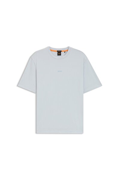 BOSS Logo Baskılı Streç Pamuklu T-Shirt