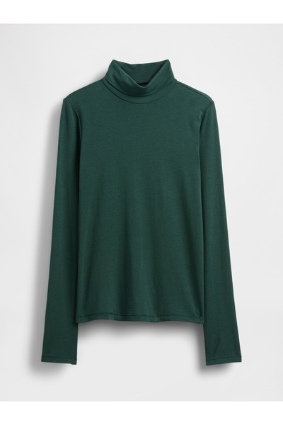 GAP Kadın Yeşil Tüy Hafifliği Kayık Yaka Kazak