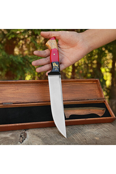 kösemehmet Kelle Bıçağı - N690 Çeliği - Ay Yıldız İşlemeli - Özel Ahşap Kutulu