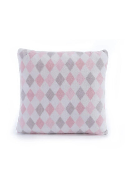 Nef Nef Homeware Pernă decorativă din fleece cu romb dulce 35x35 roz