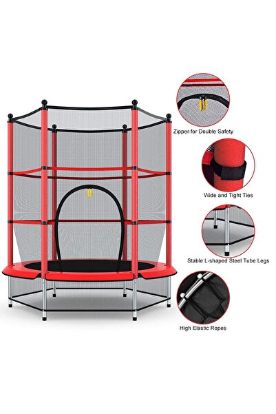 Enjoylifeme Heavy-Duty Steel Frame Trampoline with Safety, Trampoline for Kids, Children Trampoline