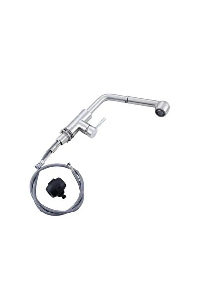 Alessandro DESIGN Baterie bucatarie cu dus extractibil monocomanda, inox, cartus ceramic, satinat