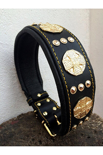 Bestia Guler Maximus, Piele, S, Negru/Auriu