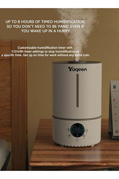 yaqeen 4L Humidifiers for Bedroom Baby Room with auto shut, Smart Cool Mist Top Fill Humidifiers