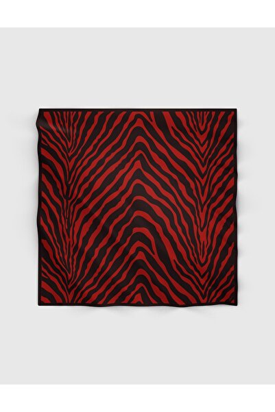 İLVİ Brycen Red Women's Silk Twill Scarf