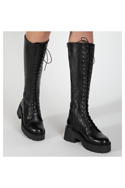 LUISA FIORE Cizme RANYA negre bizonizate