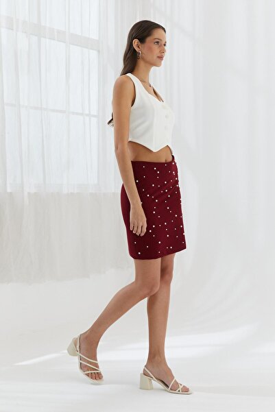 Shopping Shop Pearl Short Skirt Bordo