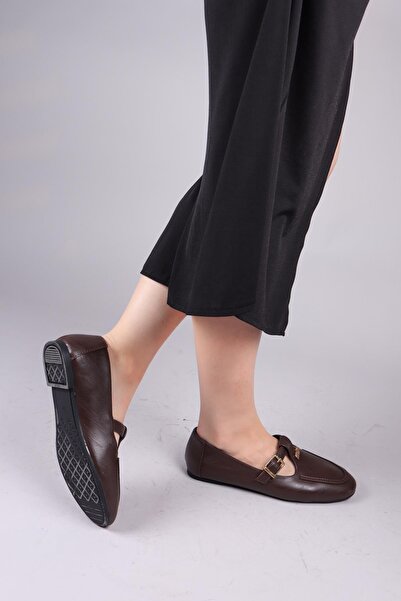 Birikon Tandi̇l Belted Buckle Ballerinas Brown