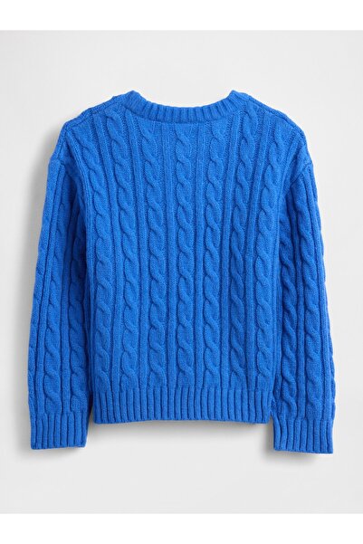 GAP Erkek Bebek Mavi CashSoft Cable Örgü Kazak