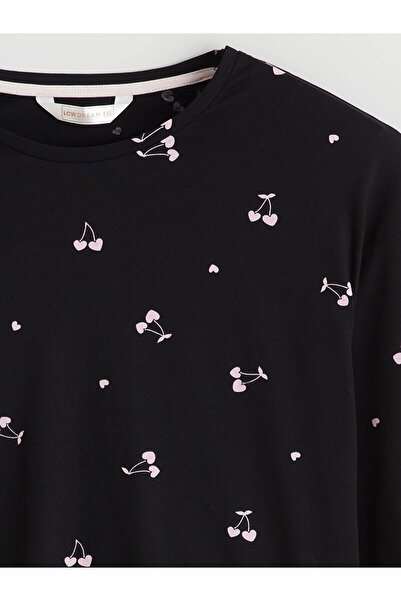 LC Waikiki Crew Neck Cherry Printed Women's Pajama Set