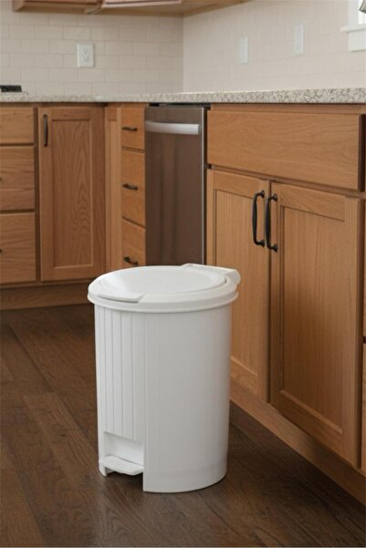 Bayev Exclusive Quality White 12 Lt Pedal Operated Trash Can for Bathroom and Kitchen - White