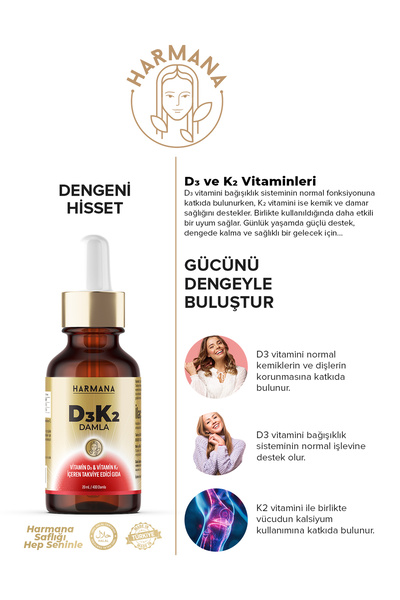 HARMANA 2-Pack Support - Magnesium Complex and Vitamin D3K2
