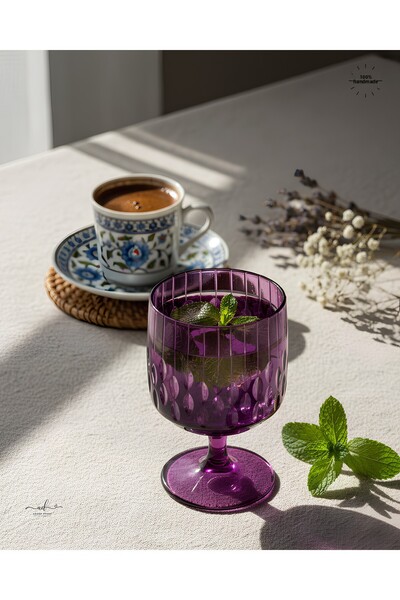 AKDEN STORE Handcrafted Cutout Decor Coffee Side Cup, Dessert Cup