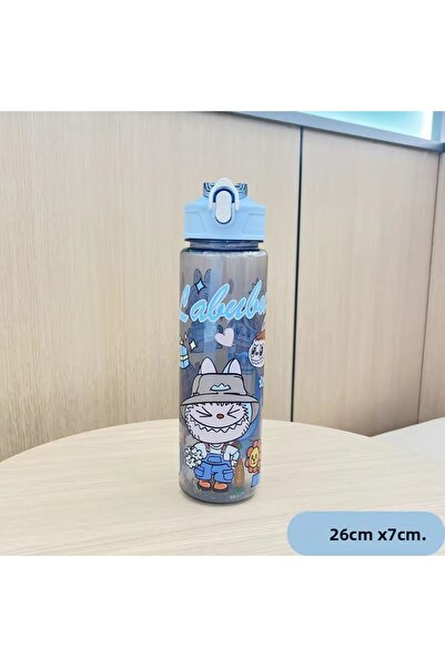 synshop Labubu Water Bottle Blue Flask Girls Boys School Water Bottle 900 ml Bpa Free Gift