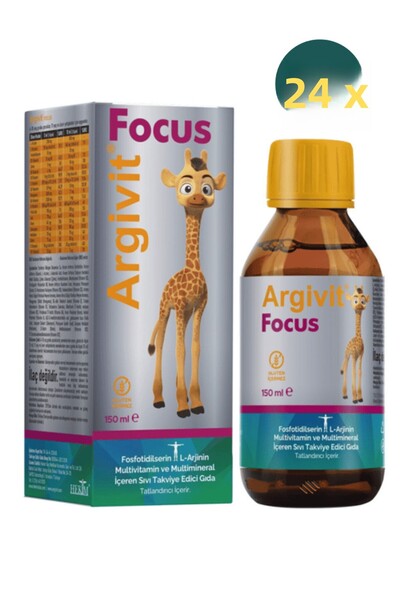 Argivit Focus Liquid Containing Phosphatidylserine, L-Arginine, Multivitamin and Multimineral 150 ml 24 Pieces