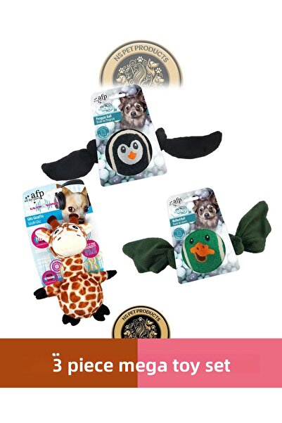 Afp Ultrasonic Giraffe Plush Dog Toy 23.5X17X8.5 cm & Meta Ball Plush Penguin...